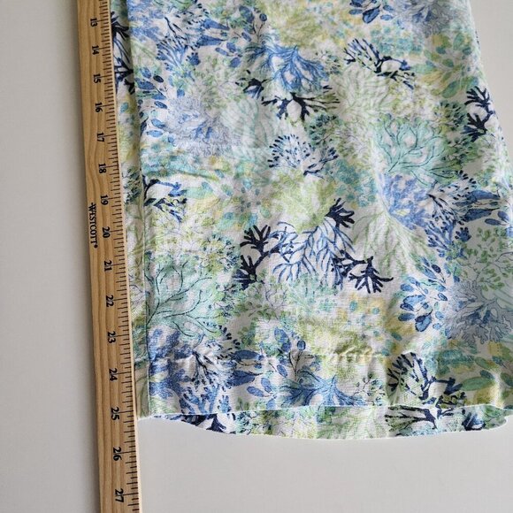 Northern Reflections Pants Womens XL Floral Cropped Wide Leg Pull On Linen Blend - Picture 7 of 16